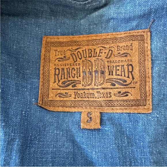 DOUBLE D RANCH Vintage Chambray Denim MaxiDress Duster Silver Concho Studs Sz S - Picture 5 of 13